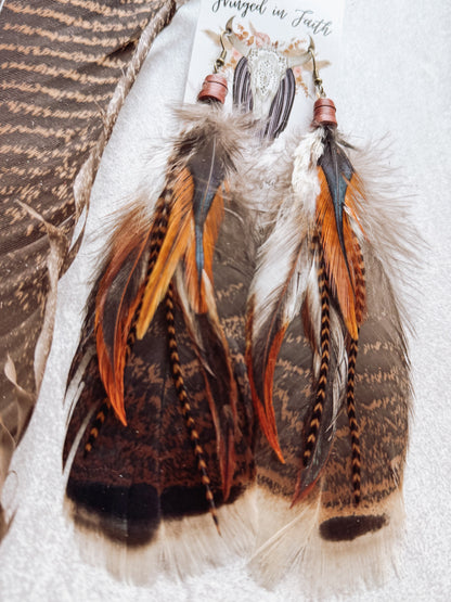 Turkey Feather Earrings
