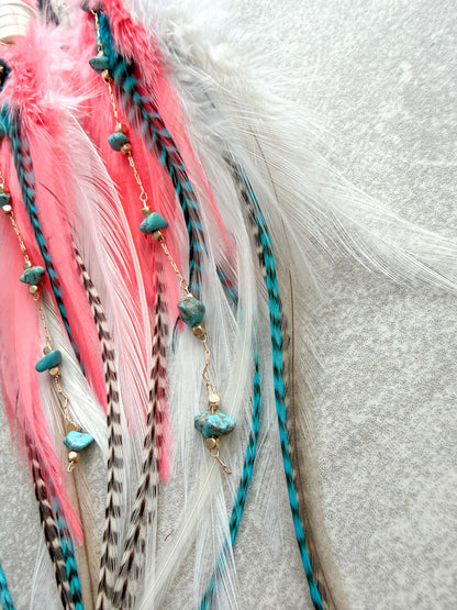 Fallon Feather Earrings | Coral