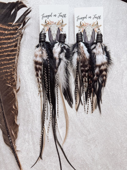 Back In Black Feather Earrings