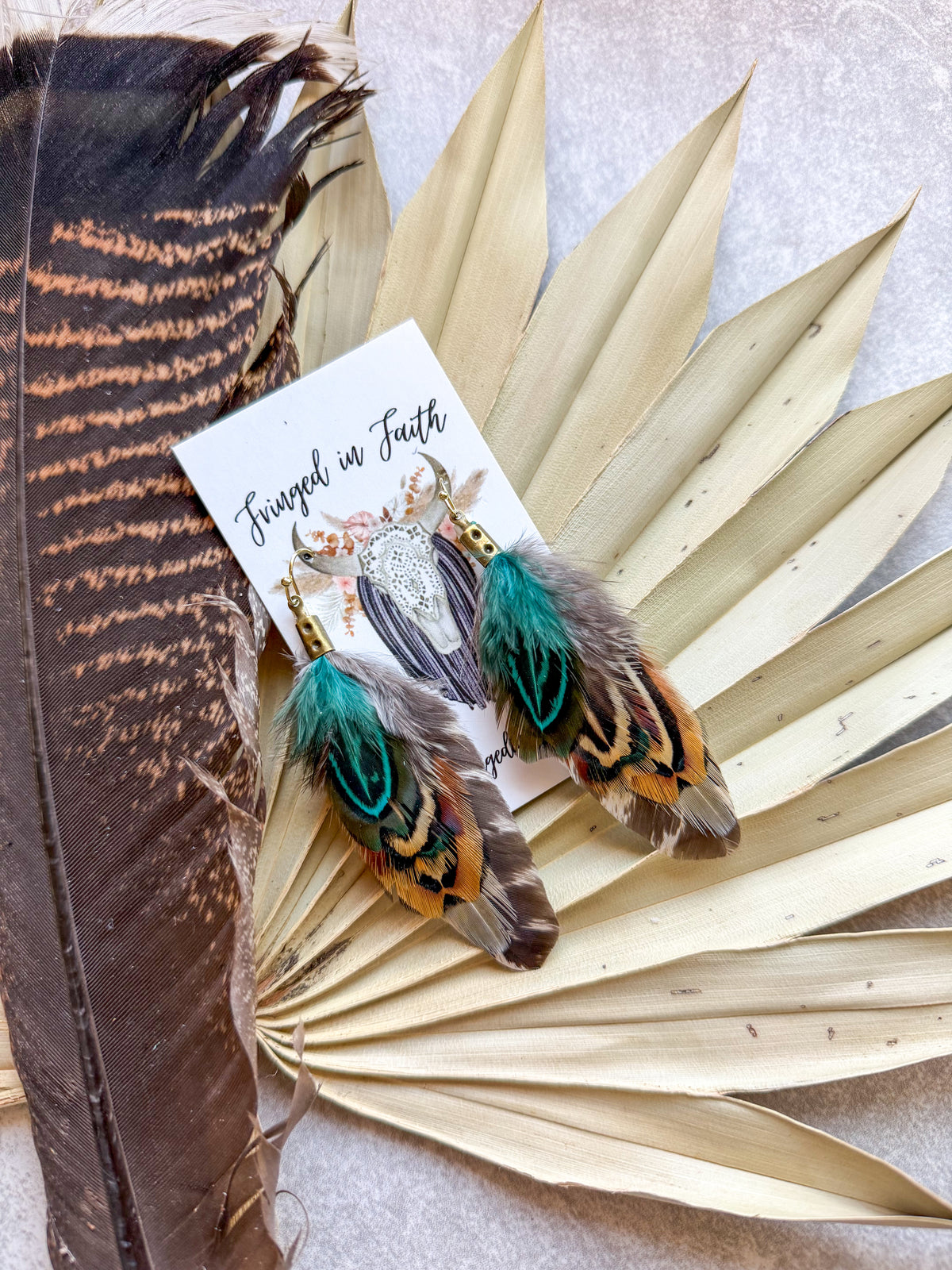 Turkey Feather Earrings
