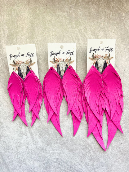 Dawson Fringe Feathers | Hot Pink