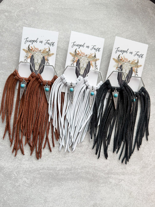 Hexagon Fringe Hoops