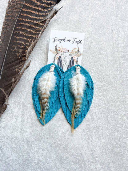 Ronan Fringe Feathers | Turquoise