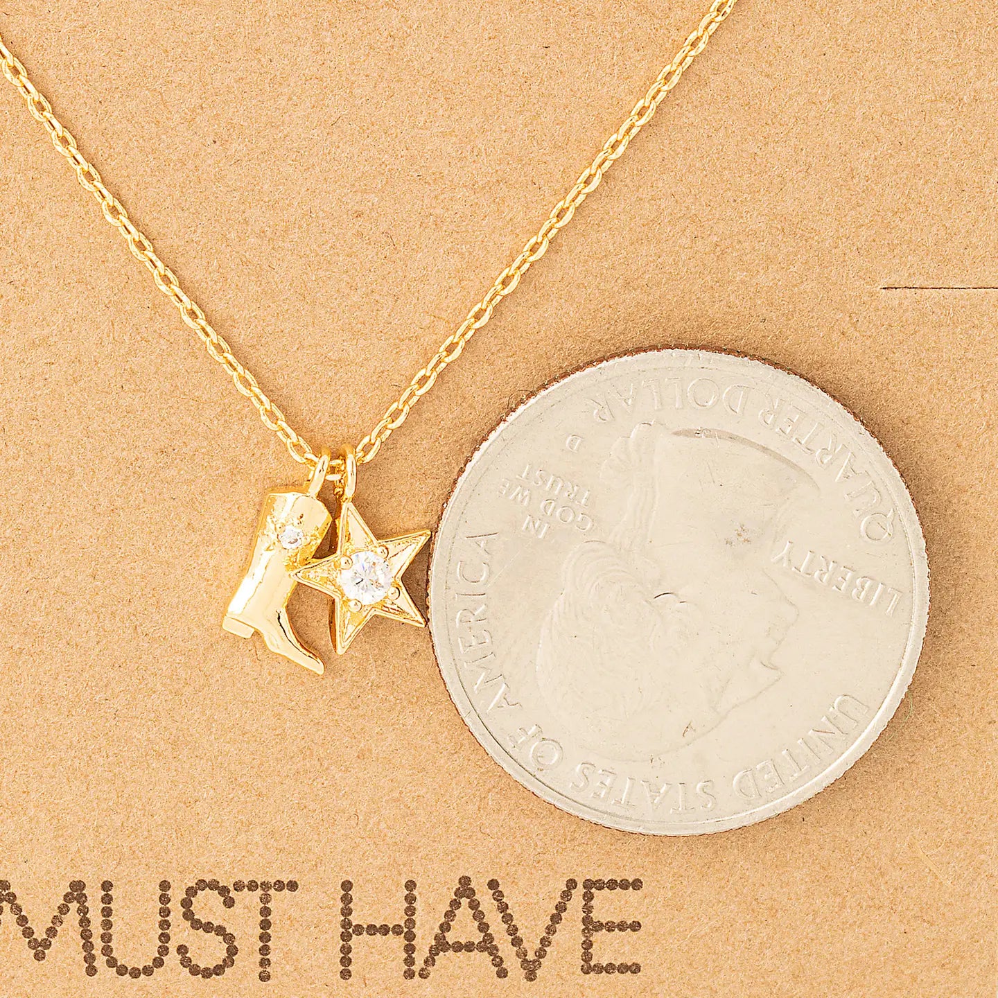 Cowboy Boots Star Pendant Necklace