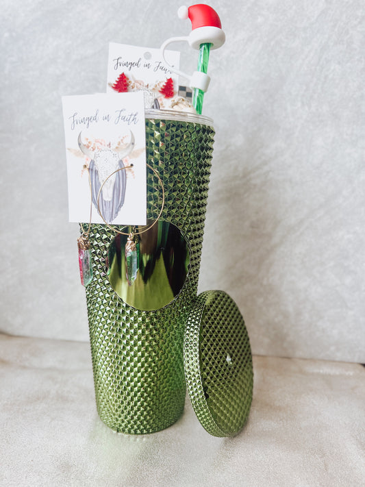 Green Studded Tumbler Gift Set