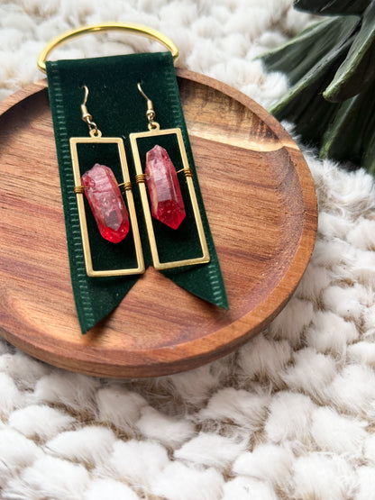 Silent Night Crystal Earrings | Red Crystal