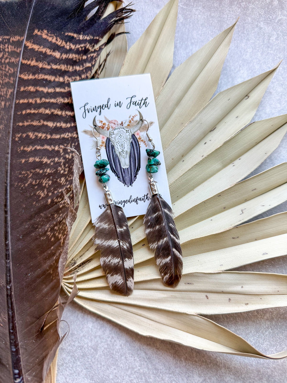 Turkey Feather Earrings