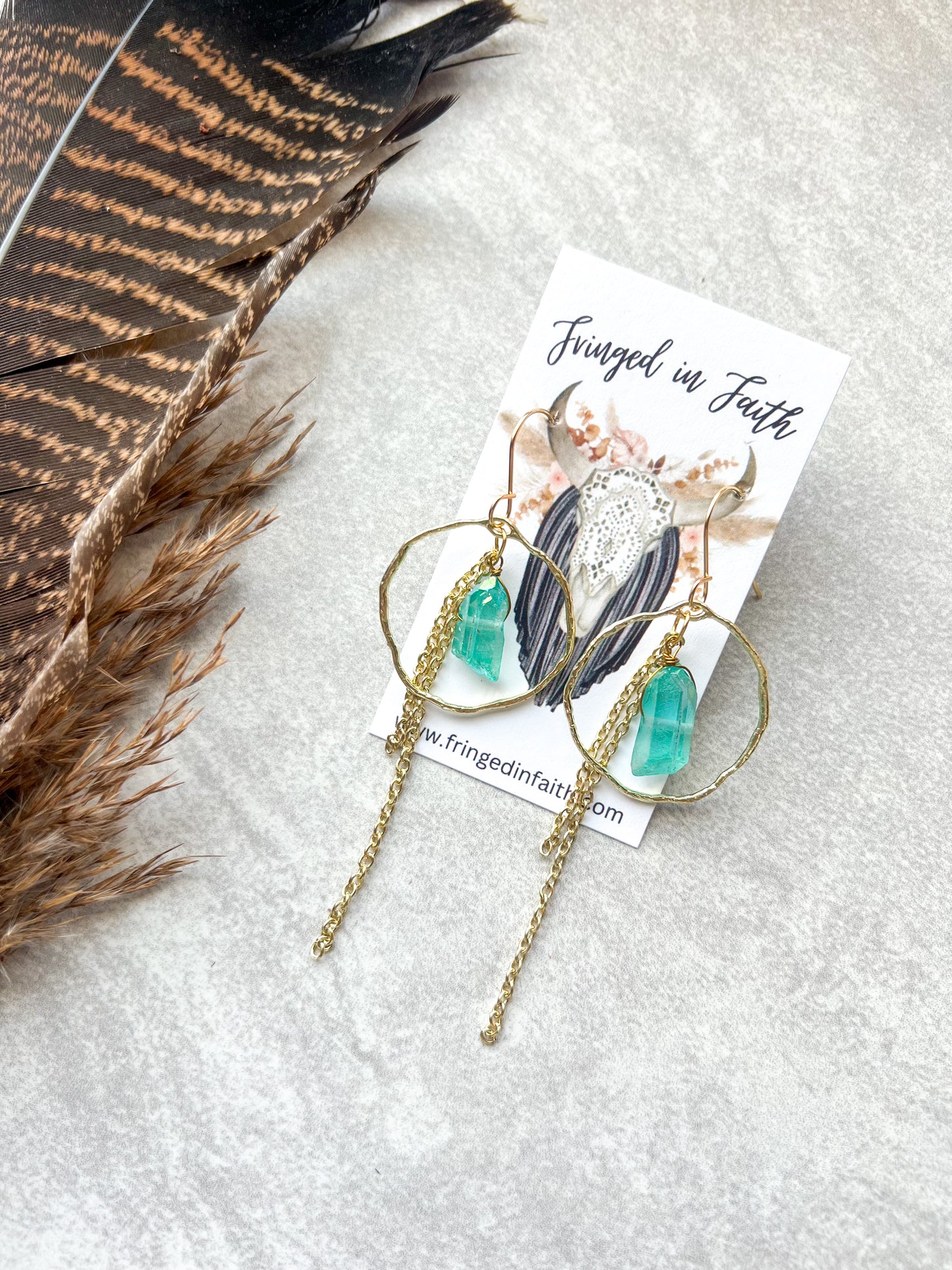 Boho Crystal Hoop Earrings