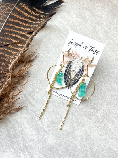 Boho Crystal Hoop Earrings