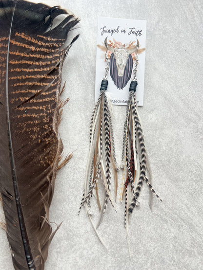 Boho Feather Chain Earrings