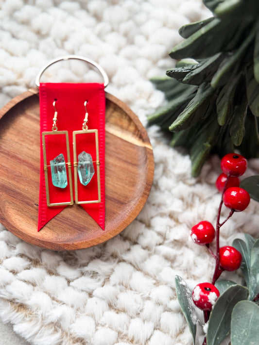 Silent Night Crystal Earrings | Turquoise Crystal