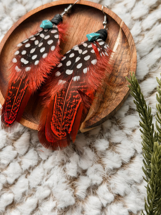 Holly Jolly Feather Earrings