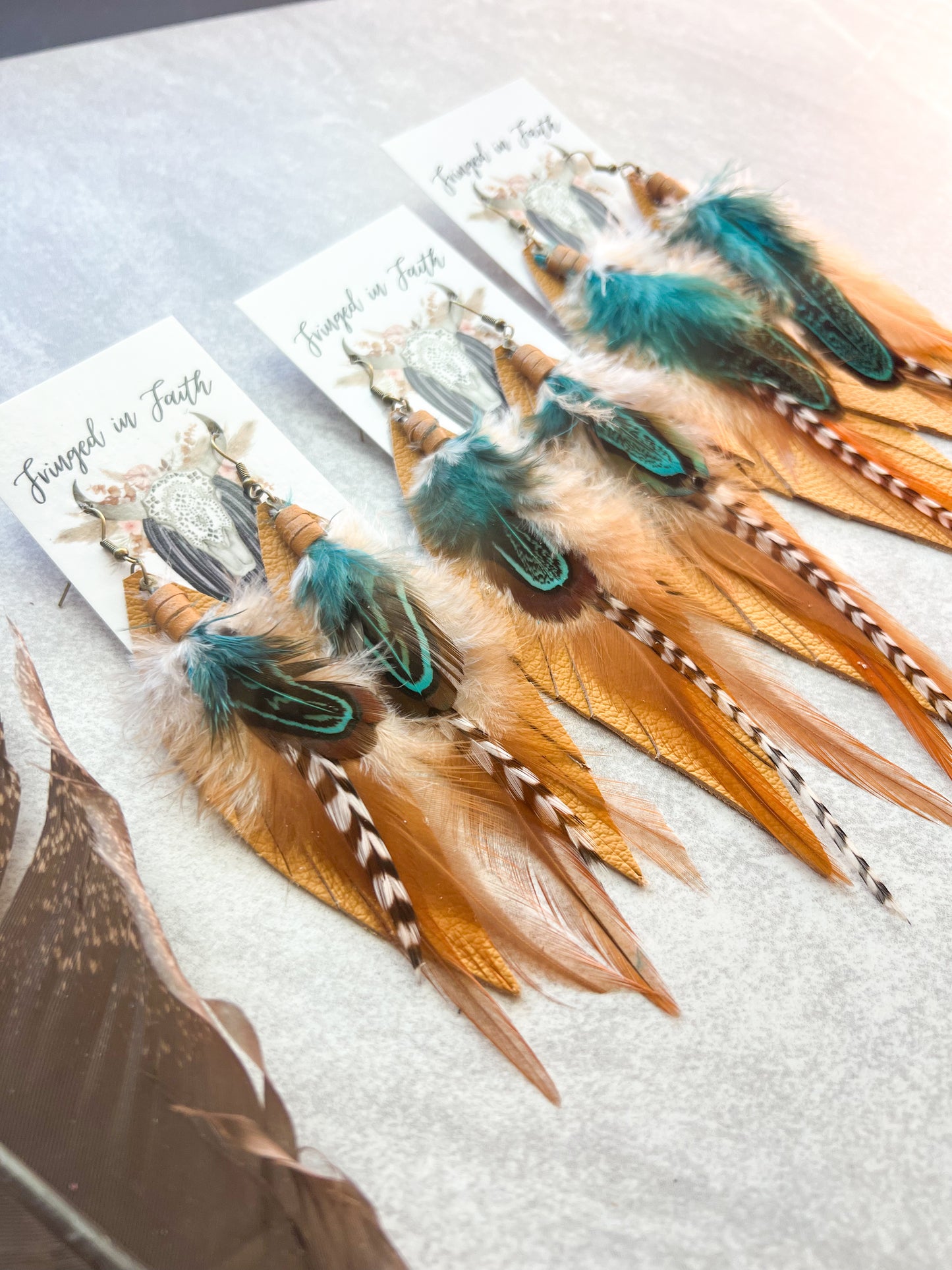 Kalispell Fringe Feathers | Mustard