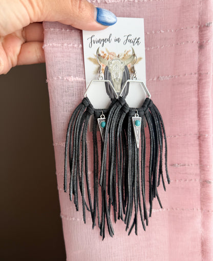 Hexagon Fringe Hoops