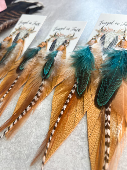 Kalispell Fringe Feathers | Mustard