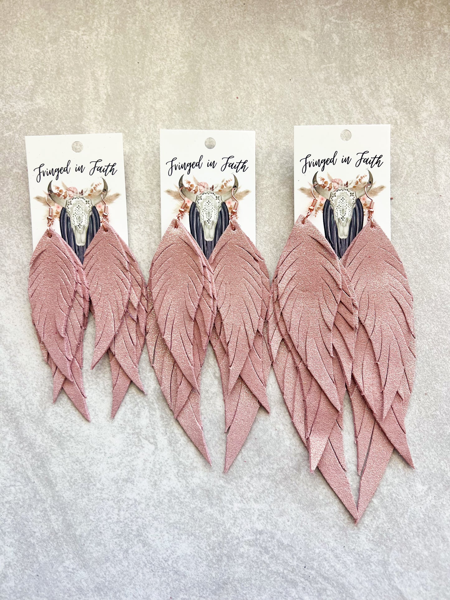 Dawson Fringe Feathers | Rose Gold Sparkle