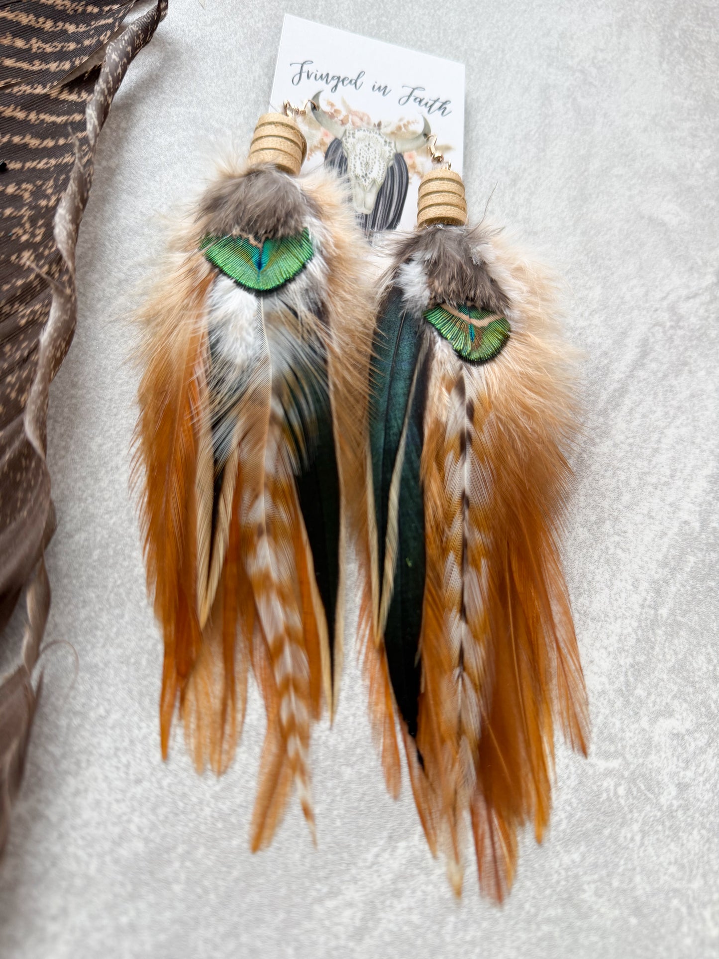 Brown Feather Earrings