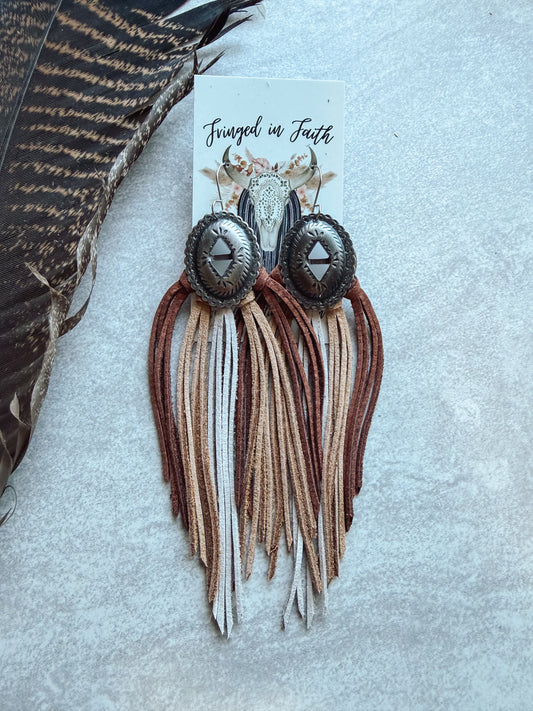Ombre Concho Fringe Earrings