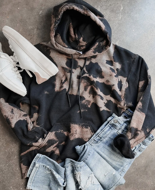 Bleached Black Hoodie