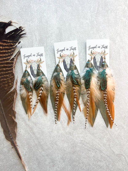 Kalispell Fringe Feathers | Olive