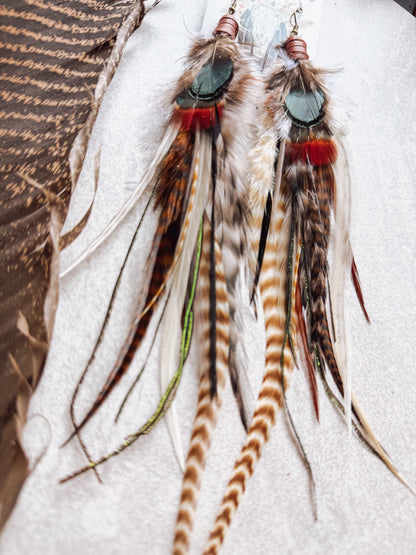 Brown Feather Earrings