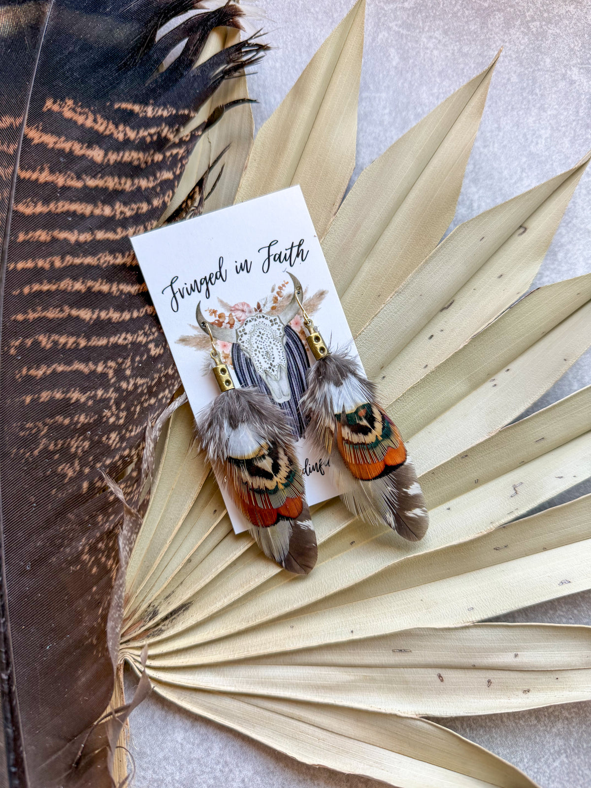 Turkey Feather Earrings