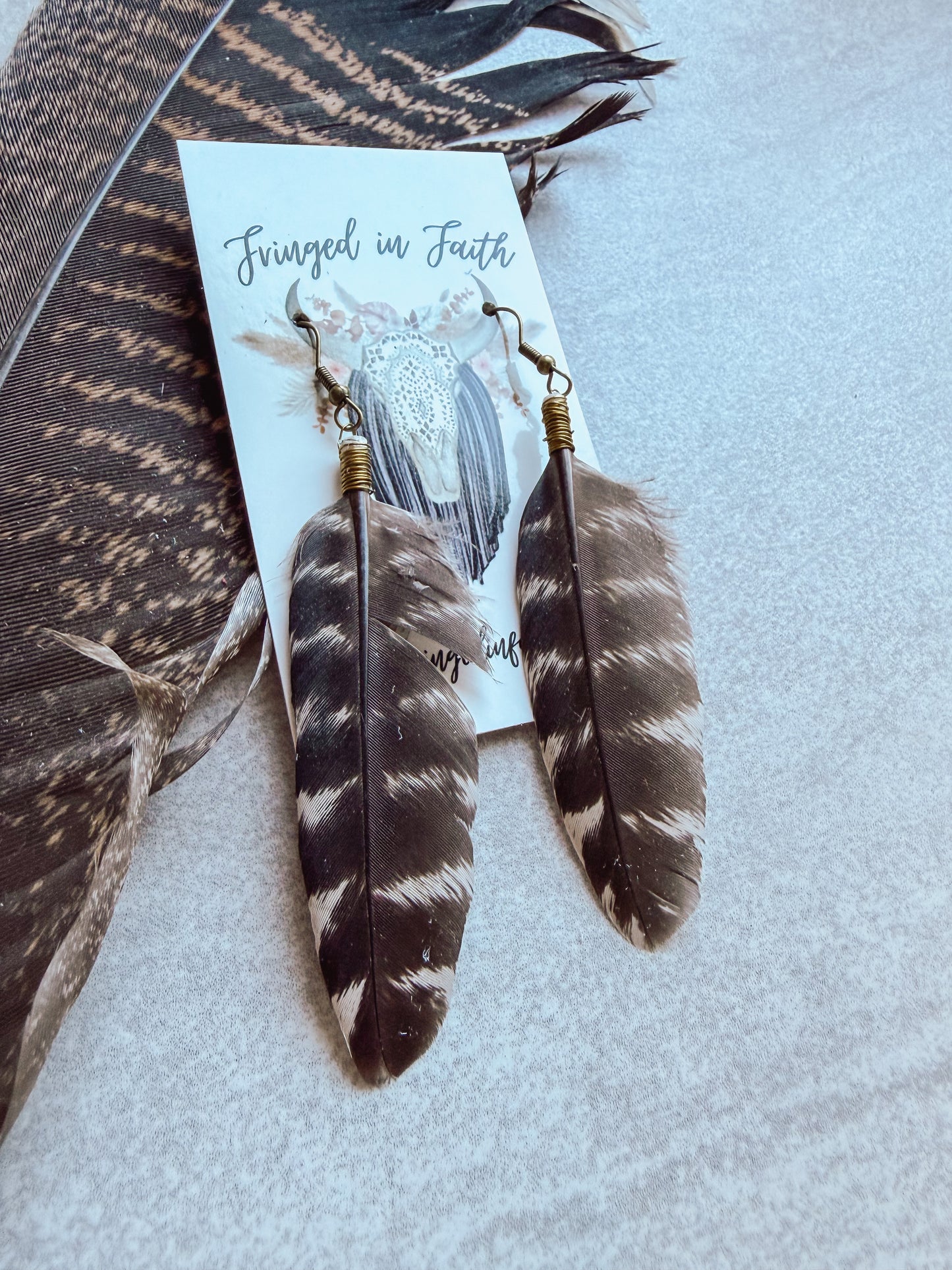 Turkey Feather Earrings