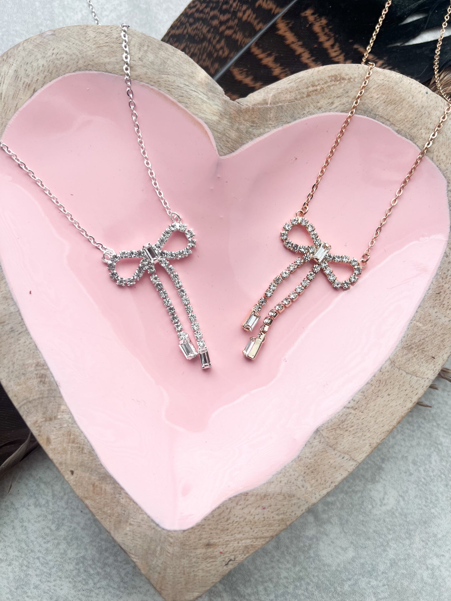 Bow Rhinestone Necklace