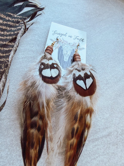 Brown Feather Earrings