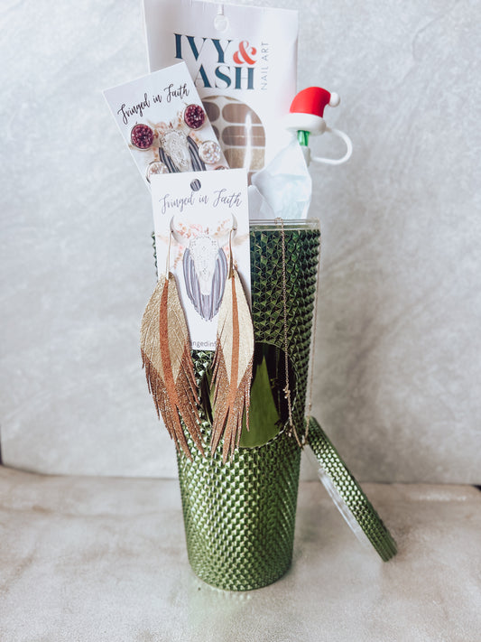 Green Studded Tumbler Gift Set