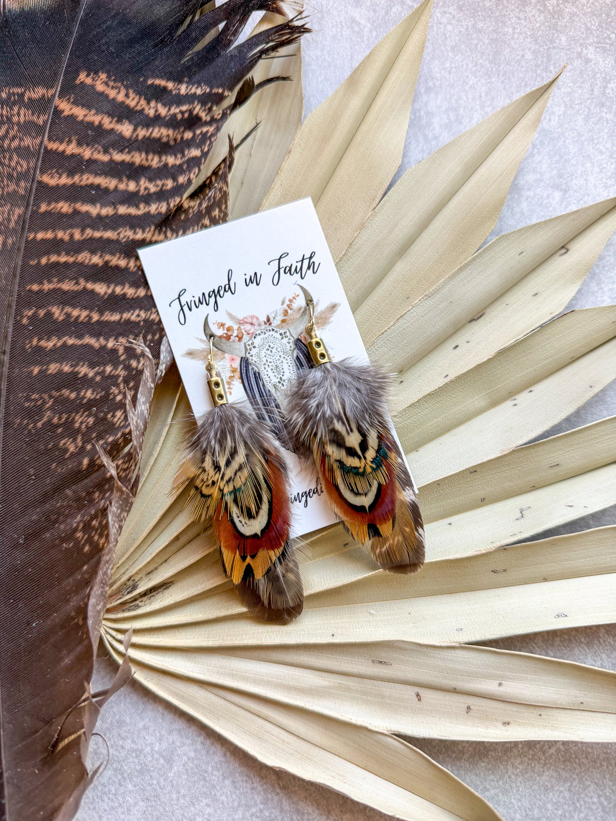 Turkey Feather Earrings