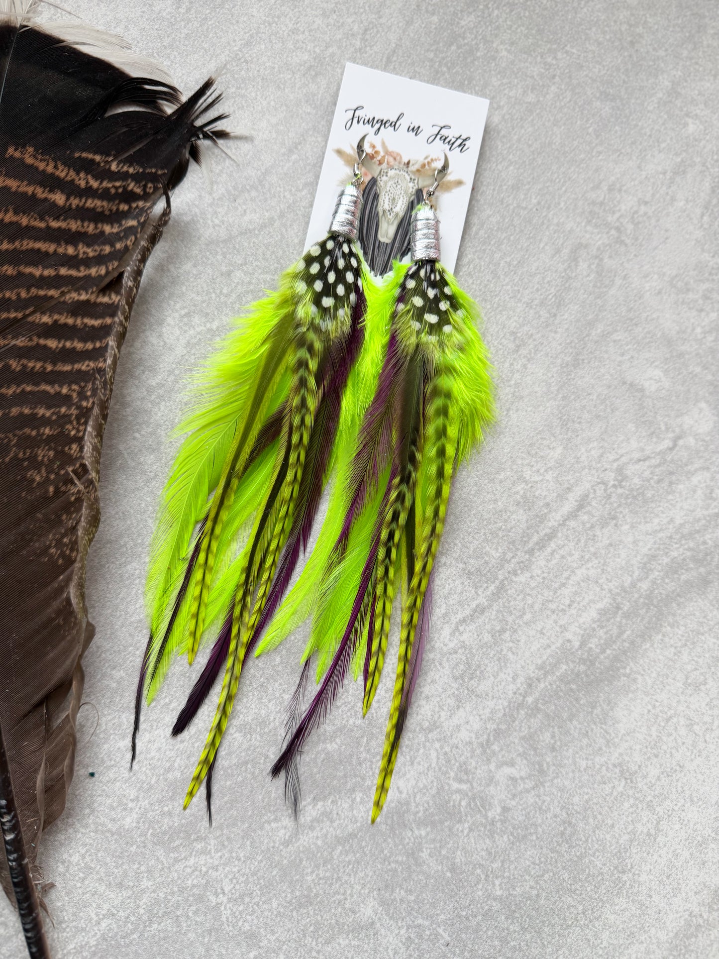 Neon Feather Earrings