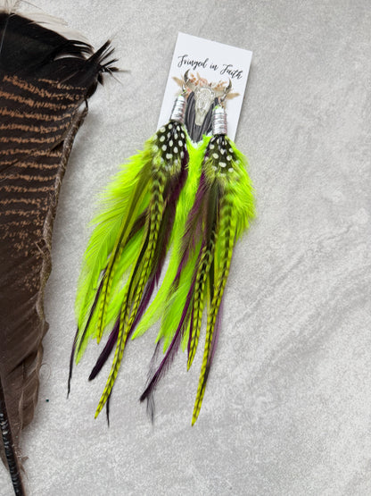 Neon Feather Earrings