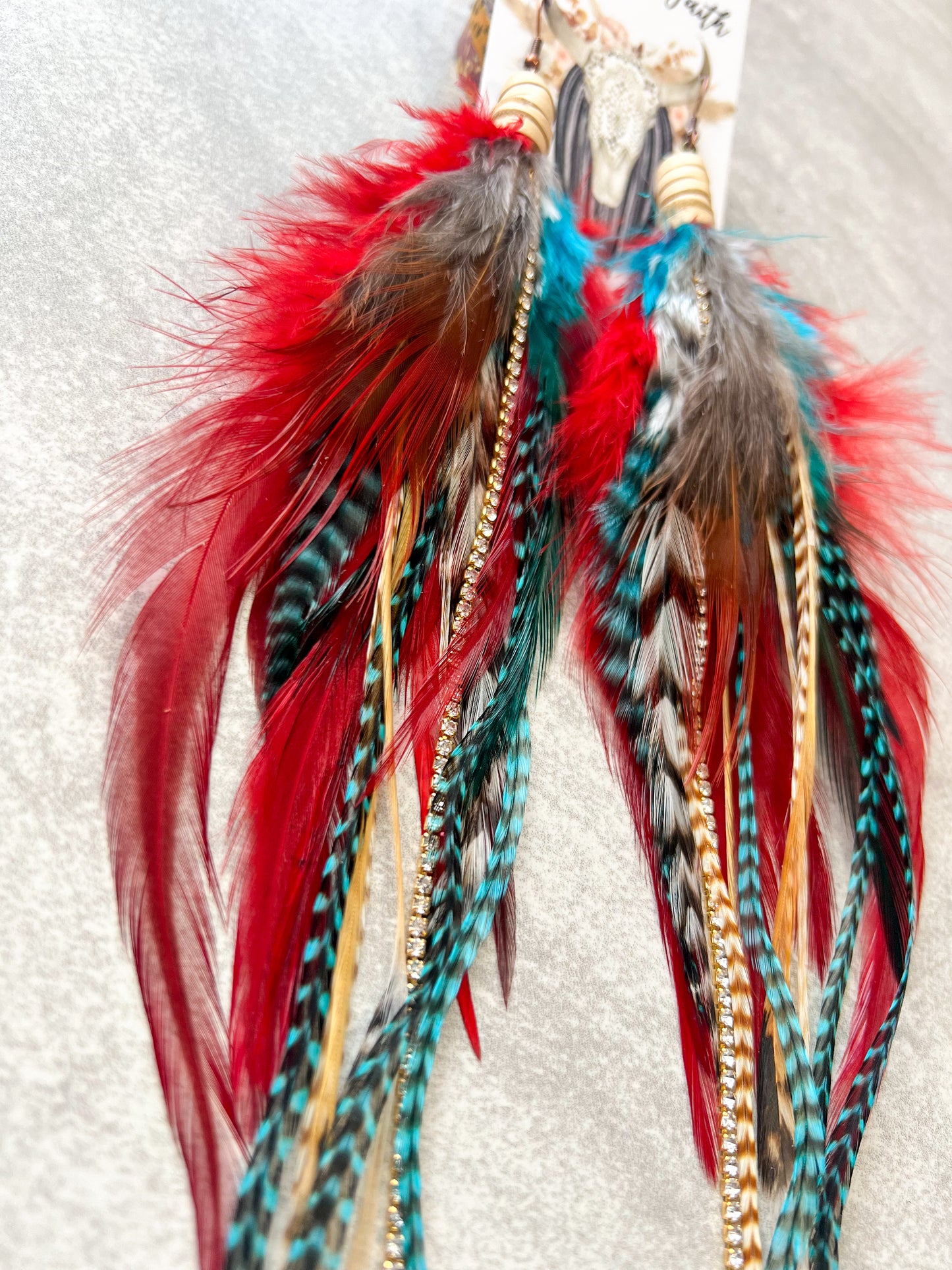 Scarlets Letter Feather Earrings