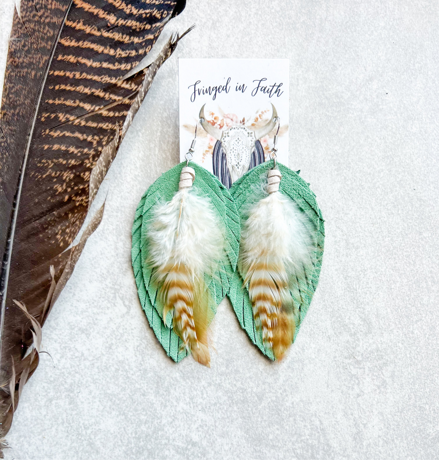 Ronan Fringe Feathers | Mint