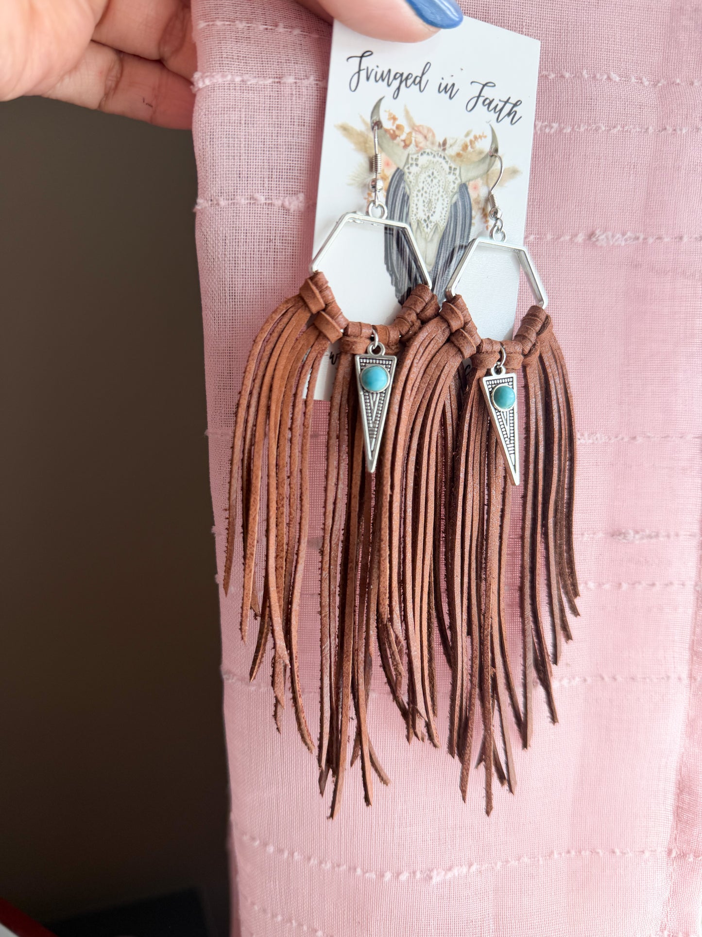 Hexagon Fringe Hoops