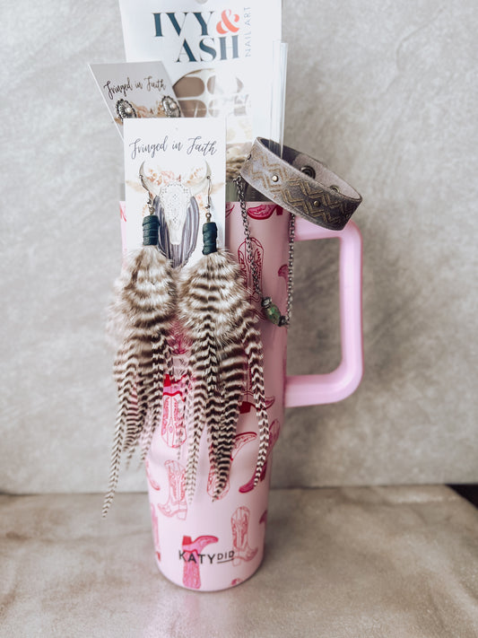 Pink Boot Tumbler Gift Set