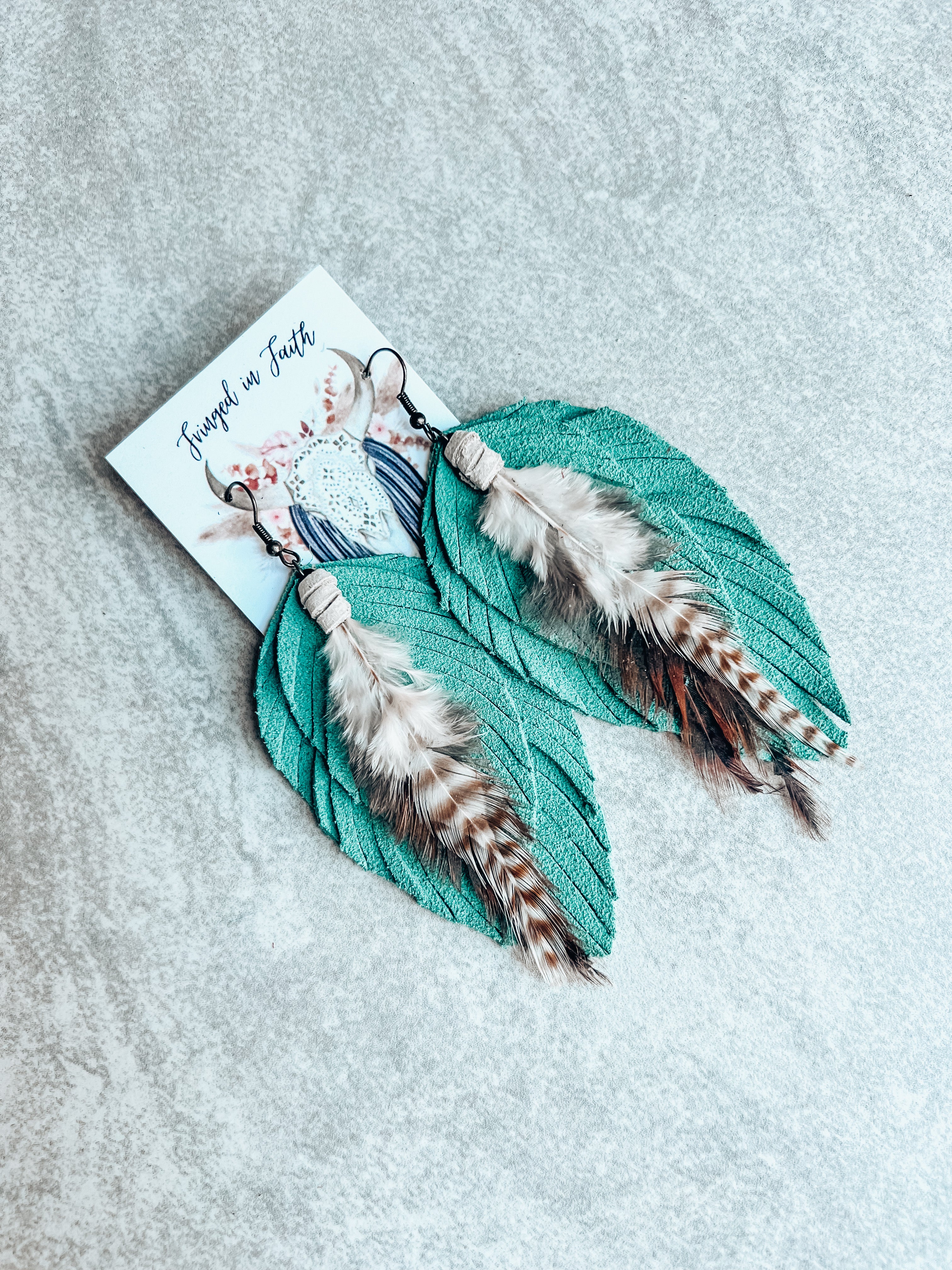 Feather hot sale fringe earrings