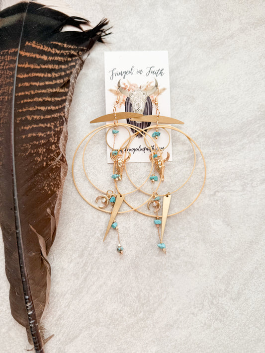 Whimsical Hoops | Turquoise Bull