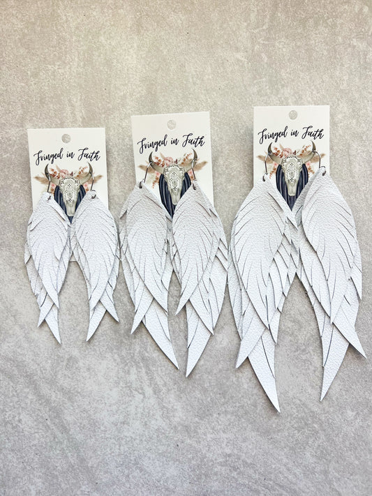 Dawson Fringe Feathers | White