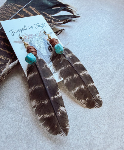 Turkey Feather Earrings