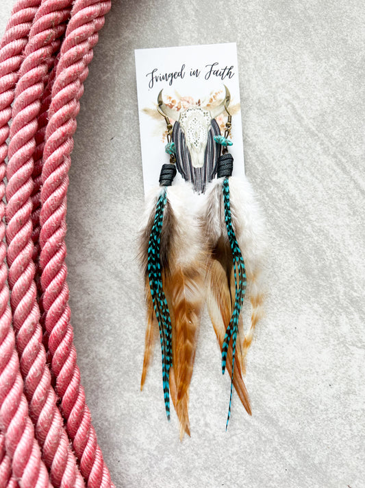 Boho Leather Feather