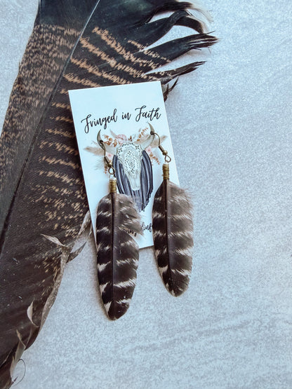 Turkey Feather Earrings