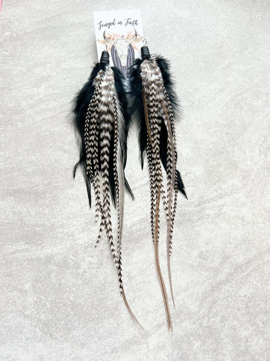 Smokey Feather Earrings