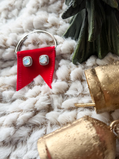 Opal Rhinestone Stud Earrings