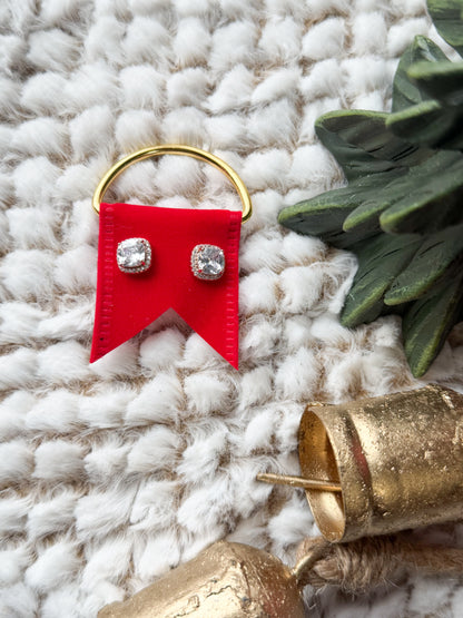 Rose Gold Rhinestone Stud Earrings