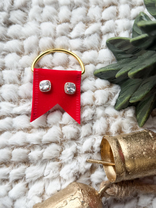 Rose Gold Rhinestone Stud Earrings