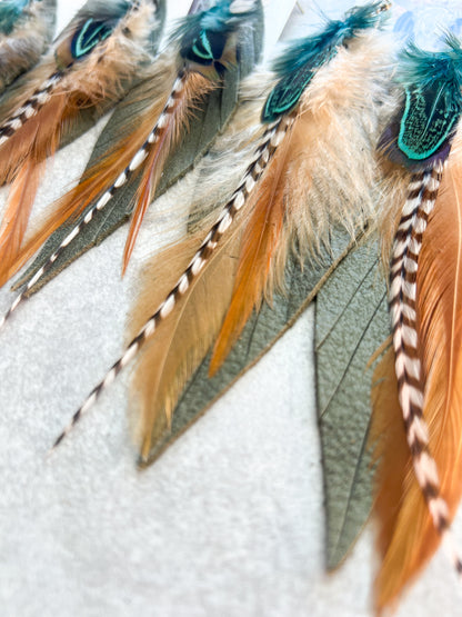 Kalispell Fringe Feathers | Olive