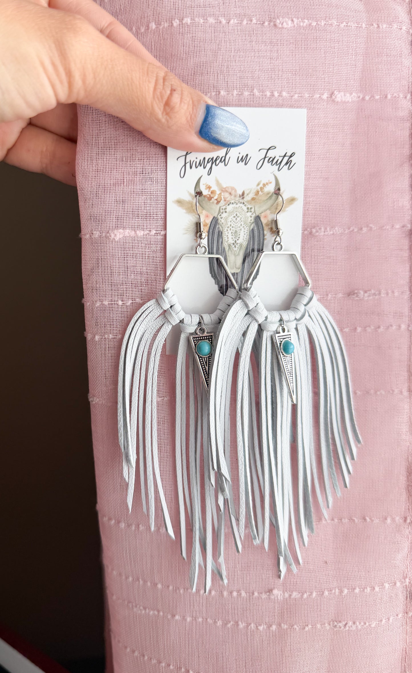 Hexagon Fringe Hoops