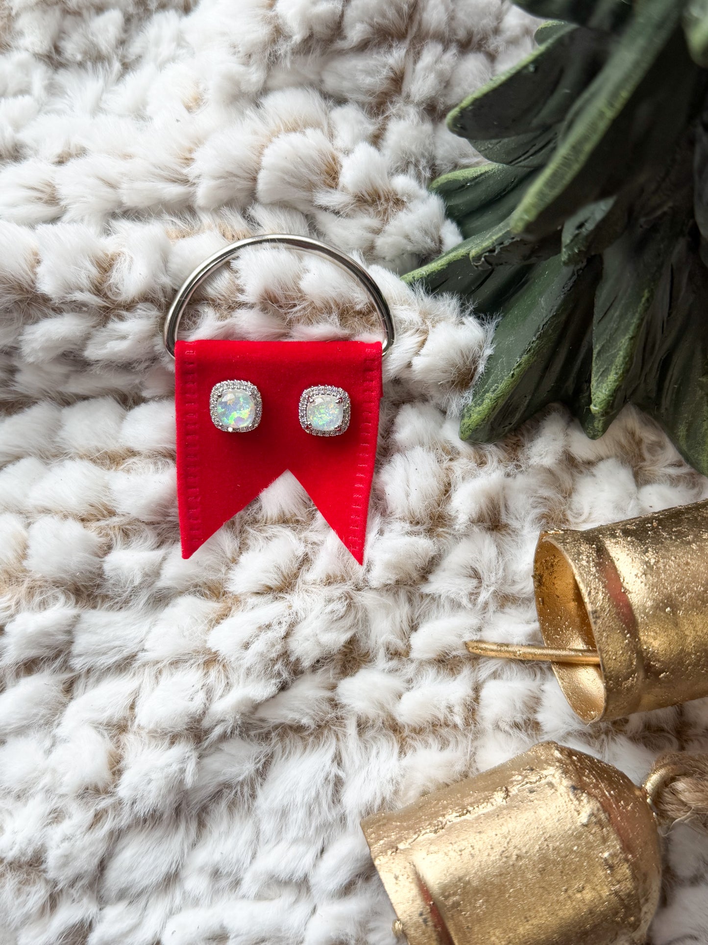 Opal Rhinestone Stud Earrings